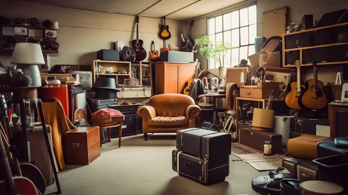 Mobilier divers dans un garage