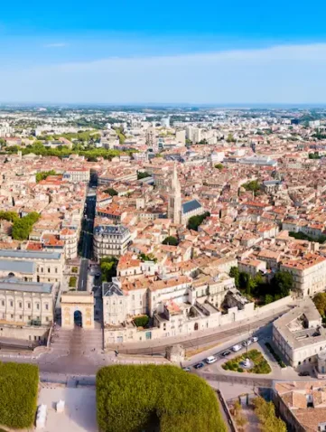 Panorama sur le centre ville de Montpellier pour investir dans un logement étudiant