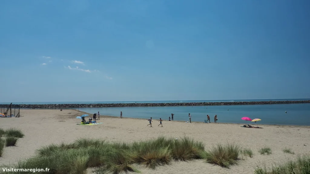 Magnifique plage de la Corniche à Sète. Plage naturelle à la végétation sauvage.