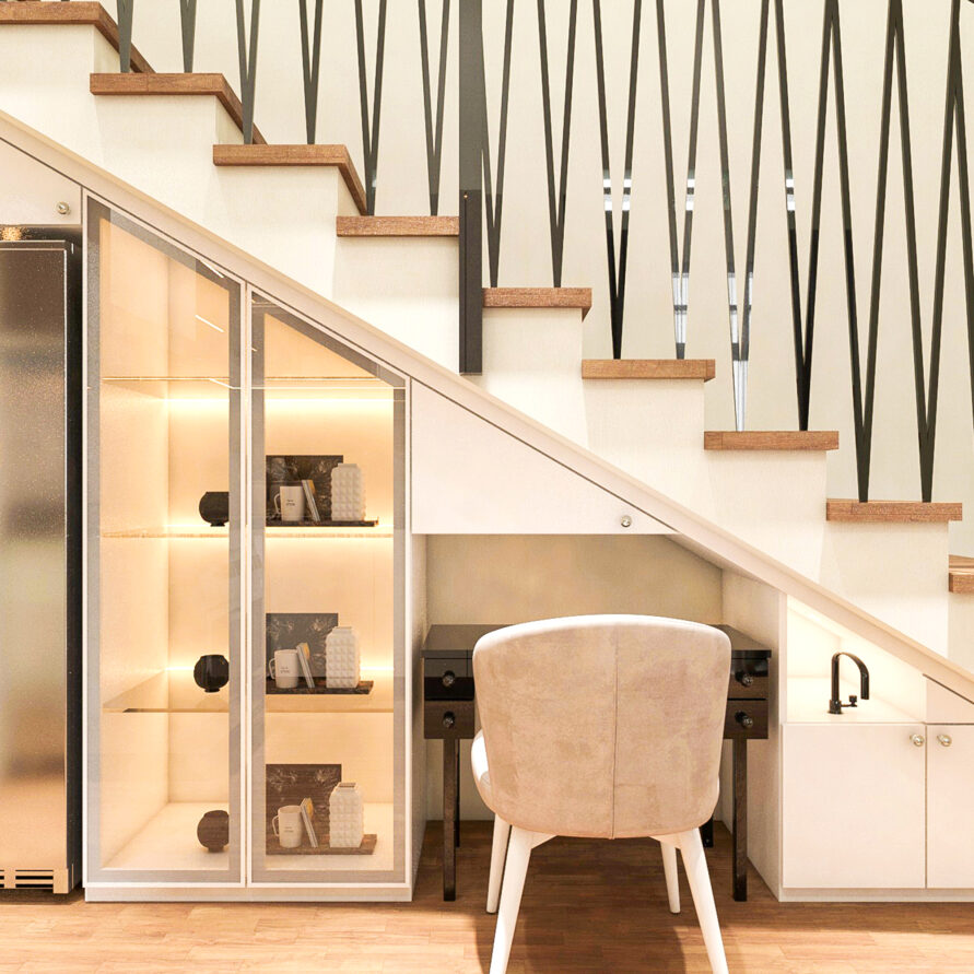 espace sous escalier